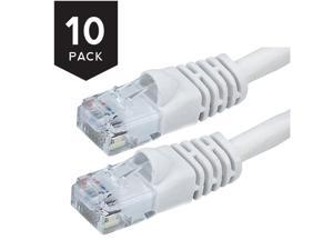 Black 10-Pack Buhbo 4Ft Cat5E UTP Ethernet Network Booted Cable 