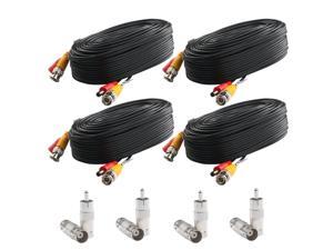 Postta BNC Video Power Cable (4 Pack 30 Feet) Pre-made All-in-One Video Security Camera Cable Wire with Eight Connectors for CCTV DVR Surveillance System Postta BNC Video Power Cable (4 Pack 30 Feet) Pre-made All-in-One Video Security Camera Cable Wire with Eight Connectors for CCTV DVR Surveillance System
