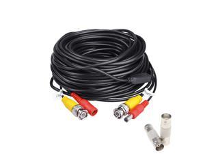 Lknewtrend 60 Feet Pre-Made All-in-One Siamese BNC Video and Power Cable Wire Cord with Two Female Connectors for CCTV Security Camera & DVR (Black) Lknewtrend 60 Feet Pre-Made All-in-One Siamese BNC Video and Power Cable Wire Cord with Two Female Connectors for CCTV Security Camera & DVR (Black)