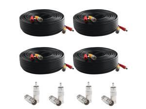 Postta BNC Video Power Cable (4 Pack 150 Feet) Pre-made All-in-One Video Security Camera Cable Wire with Eight Connectors for CCTV DVR Surveillance System Postta BNC Video Power Cable (4 Pack 150 Feet) Pre-made All-in-One Video Security Camera Cable Wire with Eight Connectors for CCTV DVR Surveillance System