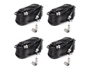 18M/60 Feet BNC Video Power Cable, Vangold Surveillance Camera Cables For CCTV Security Camera Surveillance All-in-One (Black) (4 Pack) 18M/60 Feet BNC Video Power Cable, Vangold Surveillance Camera Cables For CCTV Security Camera Surveillance All-in-One (Black) (4 Pack)