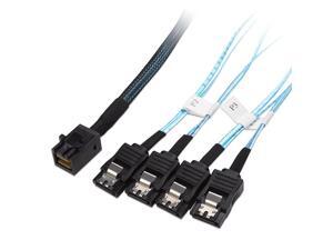 Internal Mini SAS SFF-8643 to 4 SATA 7Pins Cable for PC Chassis 12Gbps 0.5M Internal Mini SAS SFF-8643 to 4 SATA 7Pins Cable for PC Chassis 12Gbps 0.5M