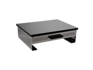 Rolodex Punched Metal and Wood Monitor Desk Stand, Black and Gunmetal (82447) Rolodex Punched Metal and Wood Monitor Desk Stand, Black and Gunmetal (82447)