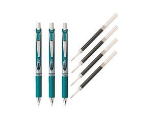 Pentel EnerGel Deluxe RTX Liquid Gel Ink Pen Set Kit, Pack of 3 with 4 Refills (Turquoise - 0.7mm) … Pentel EnerGel Deluxe RTX Liquid Gel Ink Pen Set Kit, Pack of 3 with 4 Refills (Turquoise - 0.7mm) …