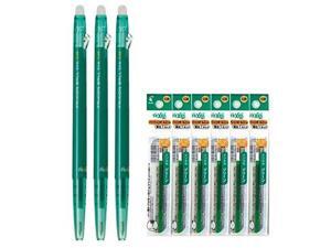 Pilot FriXion Ball Slim 038 Retractable Erasable Gel Ink Pen, Extra Fine Point 0.38mm, Green Ink, 3 Pens & 6 Refills Value Set Pilot FriXion Ball Slim 038 Retractable Erasable Gel Ink Pen, Extra Fine Point 0.38mm, Green Ink, 3 Pens & 6 Refills Value Set