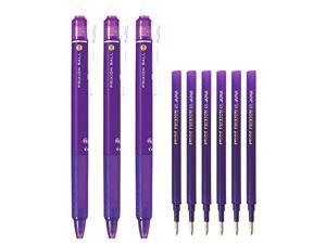 Pilot FriXion Ball Knock Retractable Erasable Gel Ink Pens, Extra Fine Point 0.5mm, Violet Ink, 3 Pens & 6 Refills Value Set Pilot FriXion Ball Knock Retractable Erasable Gel Ink Pens, Extra Fine Point 0.5mm, Violet Ink, 3 Pens & 6 Refills Value Set