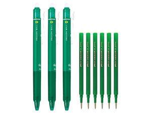 Pilot FriXion Ball Knock Retractable Erasable Gel Ink Pens, Extra Fine Point 0.5mm, Green Ink, 3 Pens & 6 Refills Value Set Pilot FriXion Ball Knock Retractable Erasable Gel Ink Pens, Extra Fine Point 0.5mm, Green Ink, 3 Pens & 6 Refills Value Set
