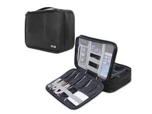 BUBM Electronic Organizer, Double Layer Electronic Bag for Cables, Plugs, External Hard Drive and Other Electronic Accessories (Large/PU Black) BUBM Electronic Organizer, Double Layer Electronic Bag for Cables, Plugs, External Hard Drive and Other Electronic Accessories (Large/PU Black)
