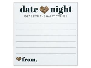 Date Night Ideas for the Happy Couple - Idea Jar Card - Wedding Advice Cards - Gold Heart - 4x4 Square - Pack of 40 Date Night Ideas for the Happy Couple - Idea Jar Card - Wedding Advice Cards - Gold Heart - 4x4 Square - Pack of 40