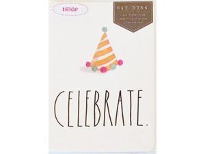 Rae Dunn - Happy Birthday Greeting Card - "Celebrate" w/ party hat image Rae Dunn - Happy Birthday Greeting Card - "Celebrate" w/ party hat image