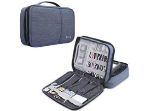BUBM Electronic Organizer, Double Layer Electronic Bag for Cables, Plugs, External Hard Drive and Other Electronic Accessories (Medium/Denim Blue) BUBM Electronic Organizer, Double Layer Electronic Bag for Cables, Plugs, External Hard Drive and Other Electronic Accessories (Medium/Denim Blue)