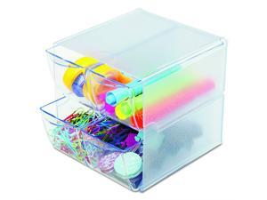 Deflecto Stackable Cube Organizer, Desk and Craft Organizer, 4 Drawers, Clear, Removable Drawers and Dividers, 6"W x 6"H x 7 1/8"D (350301) Deflecto Stackable Cube Organizer, Desk and Craft Organizer, 4 Drawers, Clear, Removable Drawers and Dividers, 6"W x 6"H x 7 1/8"D (350301)