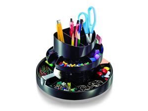 Officemate Deluxe Rotary Organizer, 16 Compartments, Recycled, Black (26255) Officemate Deluxe Rotary Organizer, 16 Compartments, Recycled, Black (26255)