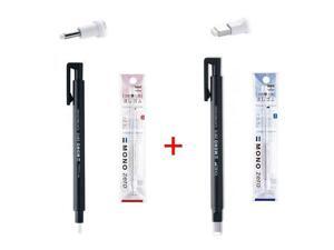 Tombow MONO Zero Pen-Style Eraser Refill Round Tip + Square Tip + 4 Refills (Black Barrel) Tombow MONO Zero Pen-Style Eraser Refill Round Tip + Square Tip + 4 Refills (Black Barrel)