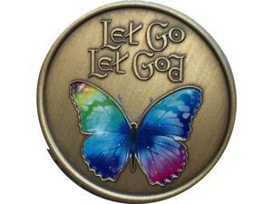 Let Go Let God Color Rainbow Butterfly Medallion Serenity Prayer Chip Let Go Let God Color Rainbow Butterfly Medallion Serenity Prayer Chip