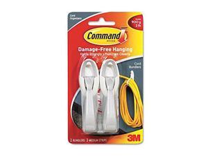 Command Adhesive Cord Management - Pack of 2,White Command Adhesive Cord Management - Pack of 2,White