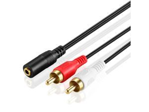 3.5mm to RCA Stereo Audio Cable Adapter - 3.5mm Female to Stereo RCA Male Bi-Directional AUX Auxiliary Male Headphone Jack Plug Y Splitter to Left/Right 2RCA Male Connector Plug Wire Cord