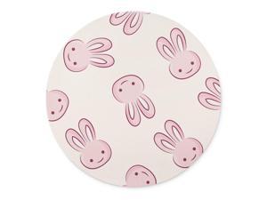 Pink Rabbits Mouse pad-Non-Slip Rubber Round Mousepad-Applies to Games,Home, School,Office Mouse pad
