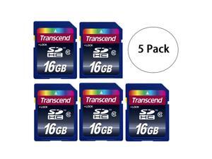 5 Pack Transcend TS16GSDHC10 5 x 16GB SDHC Class 10 Flash Memory Card 5 Pack Transcend TS16GSDHC10 5 x 16GB SDHC Class 10 Flash Memory Card