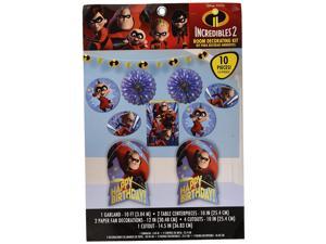 Amscan 280091 Disney/Pixar "Incredibles 2" Room Decorating Kit, 1 kit, Birthday