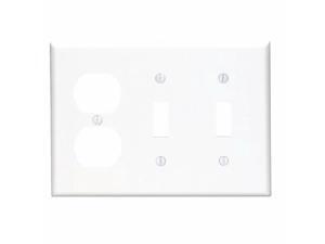 10 Pk Leviton White Plastic 2 Toggle 1 Outlet Wall Plate Cover 001-88021 10 Pk Leviton White Plastic 2 Toggle 1 Outlet Wall Plate Cover 001-88021