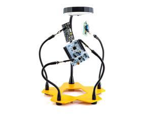 KOTTO LED Lighted Magnifying Third Hand Soldering PCB Holder Tool Five Arms Helping Hands Crafts Jewelry Hobby Workshop Helping Station Non-slip weighted base, LED Lamp KOTTO LED Lighted Magnifying Third Hand Soldering PCB Holder Tool Five Arms Helping Hands Crafts Jewelry Hobby Workshop Helping Station Non-slip weighted base, LED Lamp