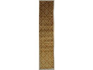 EORC Handmade Afghan Wool Brown Trasitional All Over Turkish Knot Rug, 1310 x 211 EORC Handmade Afghan Wool Brown Trasitional All Over Turkish Knot Rug, 1310 x 211