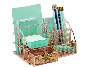 Sorbus Rose Gold Desk Organizer for Women, Cute Office Supplies Accessories All-in-One Desktop Caddy Includes Pen/Pencil Holder, Mail Organizer, and Sliding Drawer for Home or Office(Copper/Rose Gold) Sorbus Rose Gold Desk Organizer for Women, Cute Office Supplies Accessories All-in-One Desktop Caddy Includes Pen/Pencil Holder, Mail Organizer, and Sliding Drawer for Home or Office(Copper/Rose Gold)