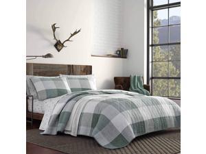 Eddie Bauer | Boulder Collection | 100% Cotton Light-Weight Quilt Bedspread Matching Sham, 2-Piece Bedding Set, Pre-Washed for Extra Comfort, Twin, Green Eddie Bauer | Boulder Collection | 100% Cotton Light-Weight Quilt Bedspread Matching Sham, 2-Piece Bedding Set, Pre-Washed for Extra Comfort, Twin, Green