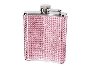 Oggi 9248.13 Glitter and Glitz Stainless Steel Hip Flask, Pink Oggi 9248.13 Glitter and Glitz Stainless Steel Hip Flask, Pink