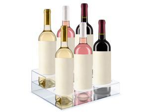 Acrylic Bottle Holder | Wine Display Riser | 6 Bottles, 2 Tier Rack | Bar Counter-Top Display Stand | Wine Rack Holder for Kitchen, Pantry, Fridge | Storage Organizer for Wine, Soda, Syrups and Beer. Acrylic Bottle Holder | Wine Display Riser | 6 Bottles, 2 Tier Rack | Bar Counter-Top Display Stand | Wine Rack Holder for Kitchen, Pantry, Fridge | Storage Organizer for Wine, Soda, Syrups and Beer.