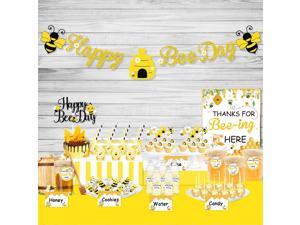 UTOPP Bee Party Decorations Set - Happy Bee Day Banner Dessert Table Favors Food Tents Sign Cup Stickers Gift Tags with String for Kids Honey Bee Birthday Party,Honeycomb Baby Shower,Sweet as Can Bee UTOPP Bee Party Decorations Set - Happy Bee Day Banner Dessert Table Favors Food Tents Sign Cup Stickers Gift Tags with String for Kids Honey Bee Birthday Party,Honeycomb Baby Shower,Sweet as Can Bee
