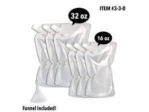 Concealable And Reusable Cruise Flask Kit - Sneak Alcohol Anywhere - 3 x 32 oz + 3 x 16 oz + 1 funnel Concealable And Reusable Cruise Flask Kit - Sneak Alcohol Anywhere - 3 x 32 oz + 3 x 16 oz + 1 funnel