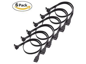 ELIATER 6 Pack 90 Degree Right-Angle SATA III Cable 6.0 Gbps with Locking Latch for SATA HDD, SSD, CD Driver, CD Writer, 16-Inch