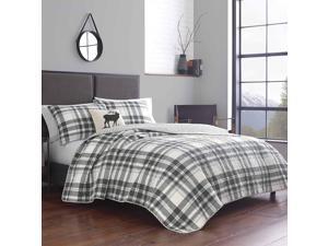 Eddie Bauer | Coal Creek Collection | 100% Cotton Reversible & Light-Weight Quilt Bedspread with Matching Sham, 2-Piece Bedding Set, Pre-Washed for Extra Comfort, Twin, Chrome Eddie Bauer | Coal Creek Collection | 100% Cotton Reversible & Light-Weight Quilt Bedspread with Matching Sham, 2-Piece Bedding Set, Pre-Washed for Extra Comfort, Twin, Chrome
