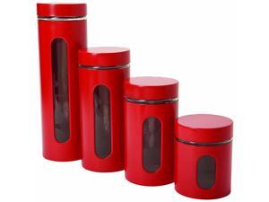 Anchor Hocking Palladian Window Cylinder Jars, Mixed Sizes, Cherry, Set of 4 Anchor Hocking Palladian Window Cylinder Jars, Mixed Sizes, Cherry, Set of 4