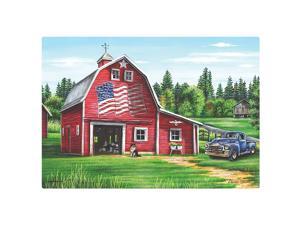 Hoffmaster 311109 Patriotic Barn Placemat, 100% Recycled Paper, 9-3/4" x 14", Printed (Pack of 1000)