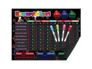 Magnetic Behavior Rewards Chalkboard Child Behavior Reward Chore Chart-Daily Household Chore Checklist– Multiple Kids Chore Chart System Includes: 4 Liquid Chalk Markers Magnetic Behavior Rewards Chalkboard Child Behavior Reward Chore Chart-Daily Household Chore Checklist– Multiple Kids Chore Chart System Includes: 4 Liquid Chalk Markers