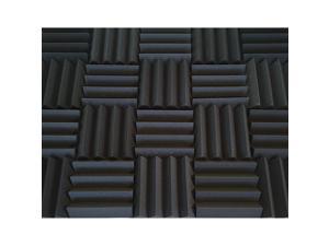 Soundproofing Acoustic Studio Foam - Bass Absorbing Wedge Style Panels 2 Pack 12in x 12in x 3 Inch Thick Tiles (Charcoal)