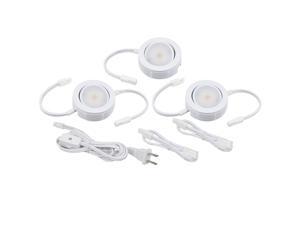 American Lighting MVP-3-WH Dimmable LED MVP 3-Puck Light Kit with Roll Switch and 6 Power Cord, 2700K Warm White, 4.3W, White American Lighting MVP-3-WH Dimmable LED MVP 3-Puck Light Kit with Roll Switch and 6 Power Cord, 2700K Warm White, 4.3W, White