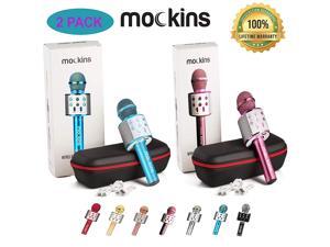 Mockins 2 Pack Blue & Purple Wireless Bluetooth Karaoke Microphone with Built in Bluetooth Speaker All-in-One Karaoke Machine | Compatible with Android & iOS iPhone Mockins 2 Pack Blue & Purple Wireless Bluetooth Karaoke Microphone with Built in Bluetooth Speaker All-in-One Karaoke Machine | Compatible with Android & iOS iPhone