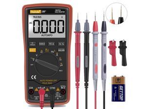 Auto Ranging Digital Multimeter TRMS 6000 with Battery Alligator Clips Test Leads AC/DC Voltage/Account,Voltage Alert, Amp/Ohm/Volt Multi Tester/Diode
