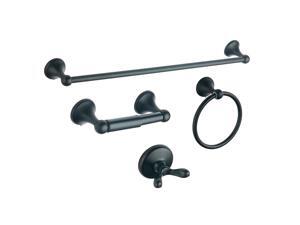4-Piece Wall Mount Bathroom Hardware Accessory Set Towel Bar Set (Nickel, with 24 Towel bar) 4-Piece Wall Mount Bathroom Hardware Accessory Set Towel Bar Set (Nickel, with 24 Towel bar)