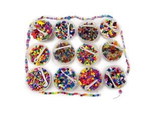 Beads Treasure Box - Includes 12 Buckets of Assorted Colored Beads with Beading Thread and Over 3500 Beads Beads Treasure Box - Includes 12 Buckets of Assorted Colored Beads with Beading Thread and Over 3500 Beads