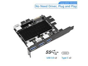 (No Driver Need) Motherboard 20pin Header to 5 Ports USB 3.0 Back Panel USB C Expansion Card with PCI Bracket and 15-Pin SATA Power Connector for PC(Data from 3.0 Header,Power from Sata Power) (No Driver Need) Motherboard 20pin Header to 5 Ports USB 3.0 Back Panel USB C Expansion Card with PCI Bracket and 15-Pin SATA Power Connector for PC(Data from 3.0 Header,Power from Sata Power)