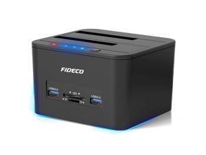 FIDECO USB 3.0 to SATA Hard Drive Docking Station Dual-Bay External 5-in-1 HDD Dock with Offline Clone/Duplicator Function for 2.5/3.5 Inches SATA HDD SSD,Support TF & SD Card ( 2 x 16 TB) FIDECO USB 3.0 to SATA Hard Drive Docking Station Dual-Bay External 5-in-1 HDD Dock with Offline Clone/Duplicator Function for 2.5/3.5 Inches SATA HDD SSD,Support TF & SD Card ( 2 x 16 TB)