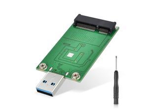 mSATA Adapter, ELUTENG mSATA to USB 3.0 Adapter, USB mSATA SSD Reader, 50mm Mini SATA Converter as Portable Flash Drive External Hard Drive (No Cable Needed)