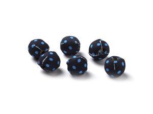 Darice 30041590 Cloth-Covered Beads, Navy with Dots.62, 6Piece, Blue