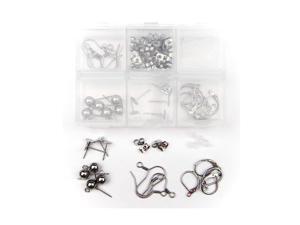 ALL in ONE Earring Making Kit: Stainless Steel Hypo-allergenic Earring Hooks, Flat Pad Findings, Leverback Findings, Half Ball Earring Stud Pins, Earring Backs (Hooks Kit) ALL in ONE Earring Making Kit: Stainless Steel Hypo-allergenic Earring Hooks, Flat Pad Findings, Leverback Findings, Half Ball Earring Stud Pins, Earring Backs (Hooks Kit)