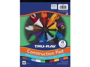 Tru-Ray Heavyweight Construction Paper Pad, 10 Assorted Colors, 9" x 12", 40 Sheets